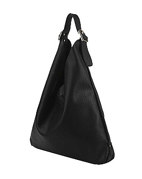 BUCKLED SMOOTH TEXTURE HOBO BAG