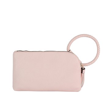 Fashion Cuff Handle Tassel Wristlet Clutch
