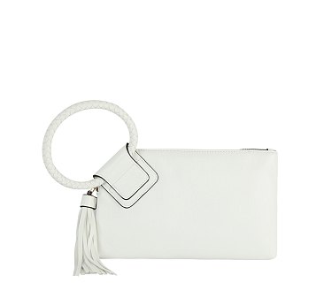 Fashion Cuff Handle Tassel Wristlet Clutch
