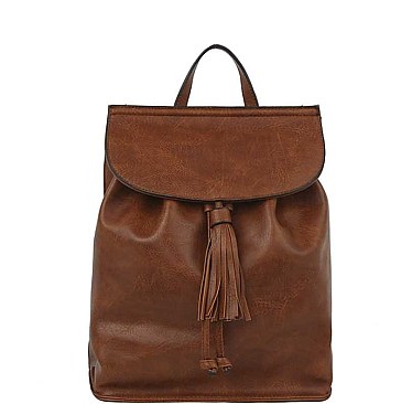 FASHION MODERN TASEEL LEATHER BACKPACK