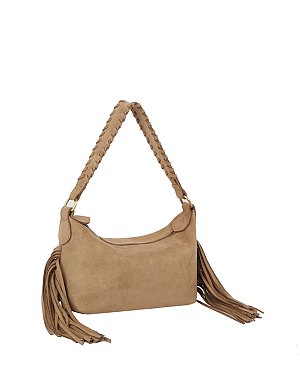 Faux Suede Fringe Shoulder Bag