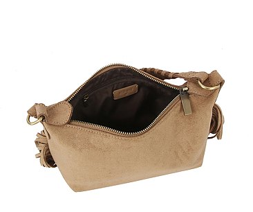 Faux Suede Fringe Shoulder Bag