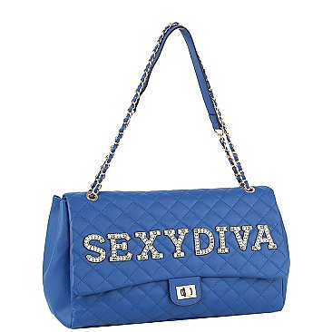 SEXY DIVA Rhinestone Quilted Large