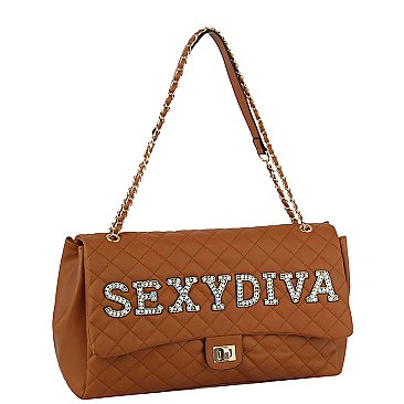 SEXY DIVA Rhinestone Quilted Large