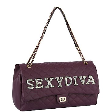 SEXY DIVA Rhinestone Quilted Large