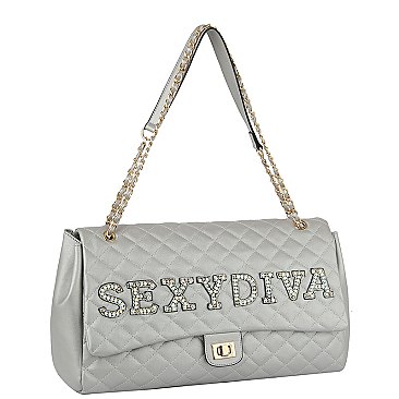 SEXY DIVA Rhinestone Quilted Large