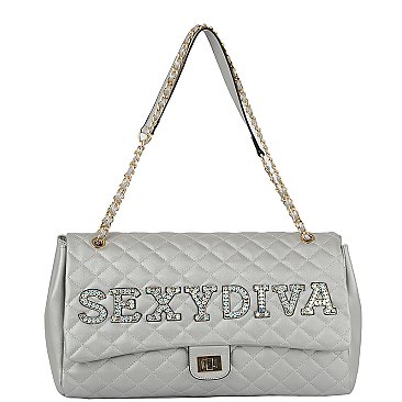 SEXY DIVA Rhinestone Quilted Large