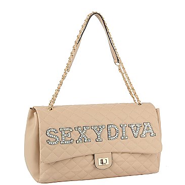 SEXY DIVA Rhinestone Quilted Large
