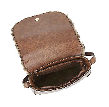 FASHION SOFT SNAKE FURRY CROSSBODY BAG