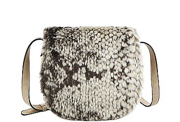 FASHION SOFT SNAKE FURRY CROSSBODY BAG