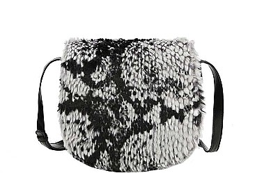 FASHION SOFT SNAKE FURRY CROSSBODY BAG