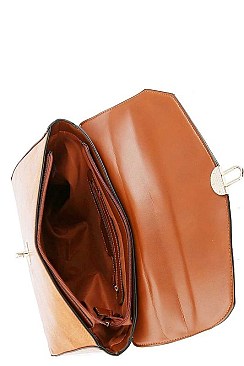 2IN1 DESIGNER MODERN SQUARE SATCHEL WITH MATCHING WALLET