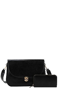 2IN1 DESIGNER CROSS BODY SHOULDER BAG WITH MATCHING WALLET