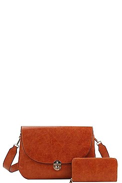 2IN1 DESIGNER CROSS BODY SHOULDER BAG WITH MATCHING WALLET
