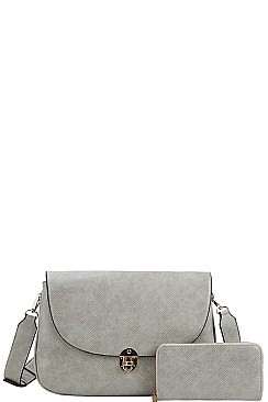 2IN1 DESIGNER CROSS BODY SHOULDER BAG WITH MATCHING WALLET