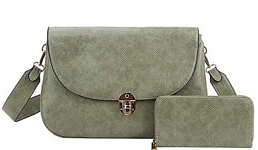 2IN1 DESIGNER CROSS BODY SHOULDER BAG WITH MATCHING WALLET
