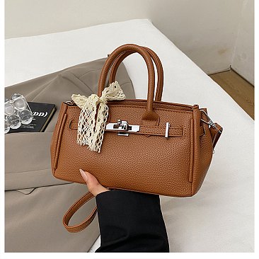 Small Size Bo-Tie Fashion Solid Color Satchel / Cross-Body