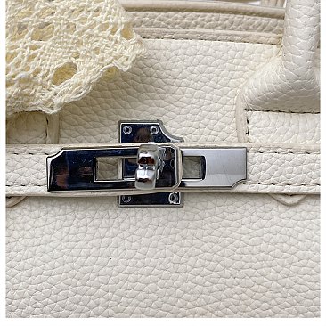 Small Size Bo-Tie Fashion Solid Color Satchel / Cross-Body