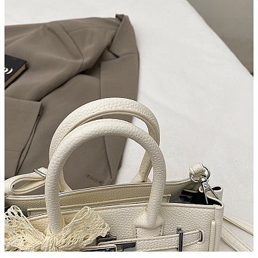 Small Size Bo-Tie Fashion Solid Color Satchel / Cross-Body