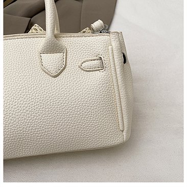 Small Size Bo-Tie Fashion Solid Color Satchel / Cross-Body