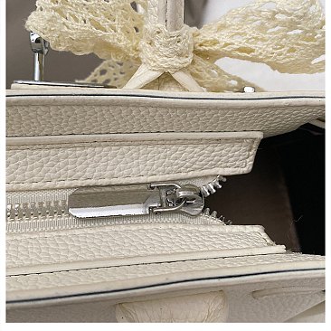 Small Size Bo-Tie Fashion Solid Color Satchel / Cross-Body