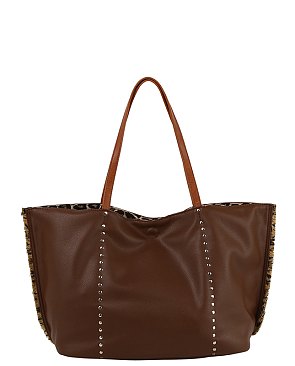 Reversible Leopard Shopper Bag
