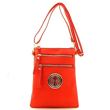 Double Zipper Accented Messenger