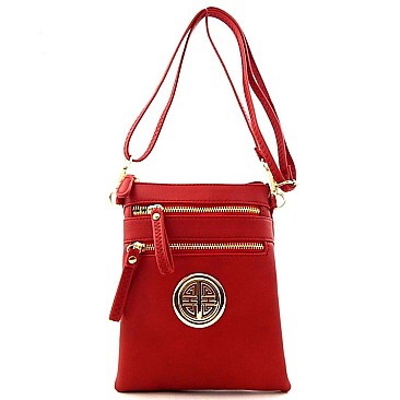 Double Zipper Accented Messenger