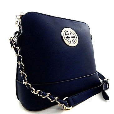 Fashion Emblem Chained Strap Dome Messenger