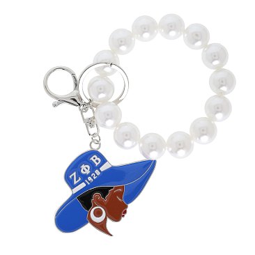 4" inch Afro  PEARL BEADED STRETCH BRACELET CHARM KEYCHAIN