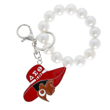 4" inch Afro  PEARL BEADED STRETCH BRACELET CHARM KEYCHAIN