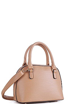 DOMED SATCHEL WITH LONG STRAP