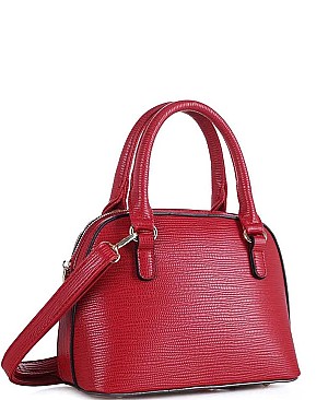 DOMED SATCHEL WITH LONG STRAP