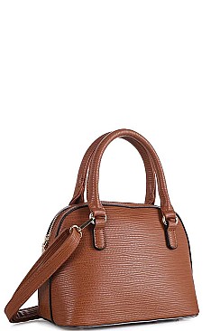 DOMED SATCHEL WITH LONG STRAP