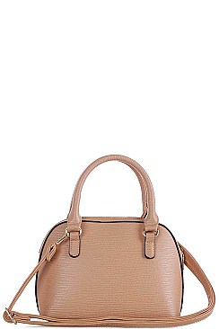 DOMED SATCHEL WITH LONG STRAP