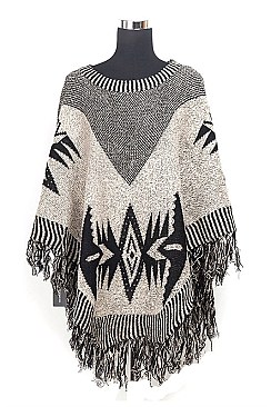 Fringe Knitted Poncho FM-KM3077
