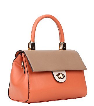 2 in 1 Color Block Satchel Bag