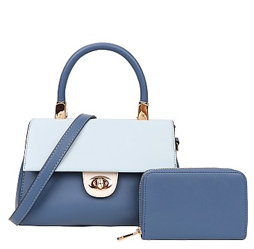 2 in 1 Color Block Satchel Bag