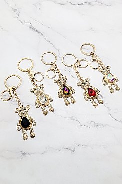 PACK OF 12 CUTE TEDDY Bear Keychains - Party Favors