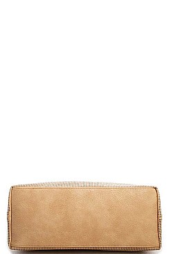 TRENDY SMOOTH TEXTURED TASSELED MESH HOBO BAG JYL-0043