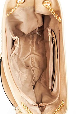 TRENDY SMOOTH TEXTURED TASSELED MESH HOBO BAG JYL-0043