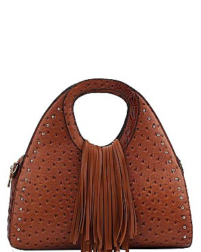 STYLISH TEXTURED PU LEATHER FASHION CHIC TASSEL SATCHEL JYL-0212