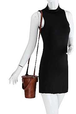 PAIL BUCKET SHAPE SHOULDER BAG