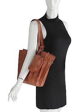 TRENDY 3 IN 1 MULTI FOLDED DESIGN TOTE BAG