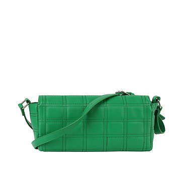 Quilted Flapover Crossbody Bag