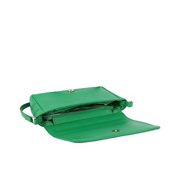 Quilted Flapover Crossbody Bag