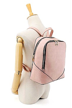 TRENDY PLAIN COLOR BACKPACK