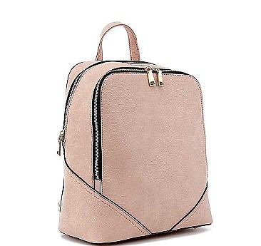 TRENDY PLAIN COLOR BACKPACK