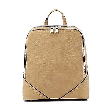 TRENDY PLAIN COLOR BACKPACK
