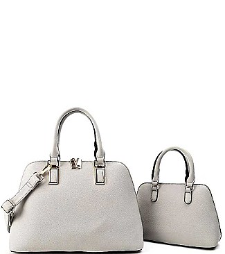 MODERN TRENDY CHIC 2in1 DOMED SATCHEL SET JYL-1256